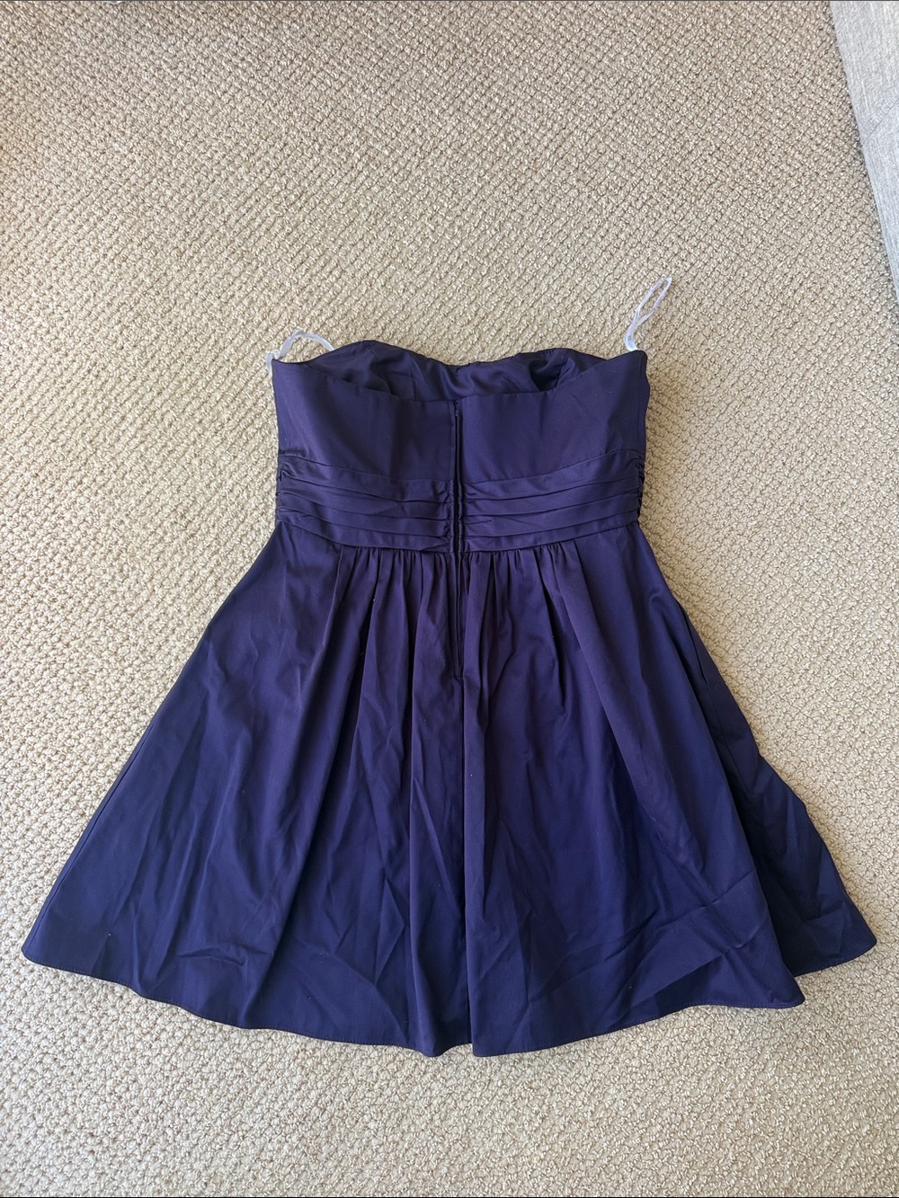 David’s Bridal Strapless Navy Blue Pleated Waist Dress size 16 - Picture 3 of 5